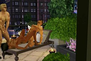 hunky sims 4 - summer heat hot and sweaty threesome between a slut and two muscle studs