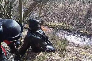 i-i got into this rich german femdom mud scene with rubber and latex outdoors!