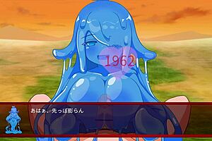 Succubus battles slime in this anime hentai duel game