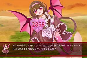 Succubus battles slime in this anime hentai duel game