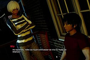 Student slut in underwear gets bullied by milf in romantic cartoon gameplay