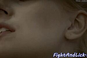 Lesbian beauties lick each other's pussies passionately!