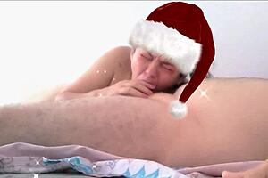 'did the asian employee suck lollipop on christmas and get hot cum in mouth?'