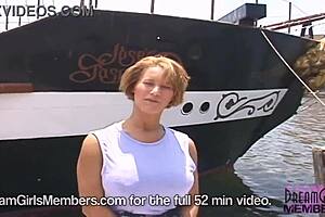 Gigantic Tit Alert Mindy Strips Totally Naked In Public