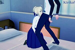 Saber And Rin Tohsaka With Shirou Emiya In Fate Stay Night Hentai