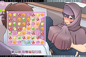 Tsundere Milf Gives Titjob Under Desk in Hentai Game