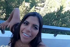 hot sextape preview with neighbor sheila ortega on the balcony 😏