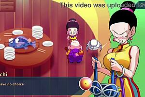 in kame paradise 2, chi chi cheats with roshi's big cock handjob