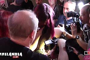 rena plays with her dildo at the holiday party, masturbating wildly