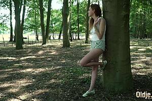 Sexy Young Redhead Seduces Grandpa With Blowjob And Doggystyle Riding