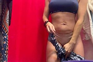 Hidden Camera Captures Mature Girl In Dressing Room With Big Tits And Nipples Exposed