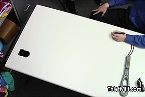 Housewife caught stealing pricey lingerie, now she's paying with a blowjob