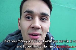 straight guy bends over for gay sex in public, spied on by latina. 😈