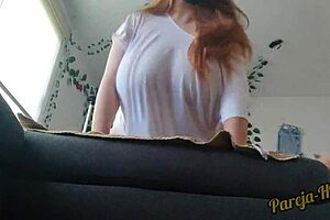 Beautiful Latina housewife engages in bisexual sex with big natural tits and ass