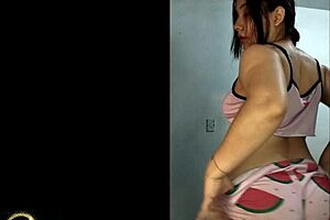 Curvy young latina shows wet pussy and natural tits