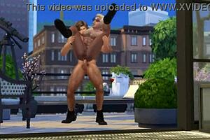 hunky sims 4 fucks furiously in sweaty gay summer heat