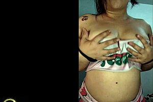 Curvy young latina shows wet pussy and natural tits