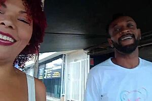 old guy flashes on bus, cuckold gets excited.