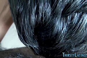 gay latino feels deep emotion giving intense blowjob leading to facial