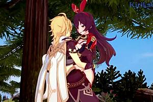 Amber And Fischl Amy And Aether Intense Sex - Genshin Impact Hentai