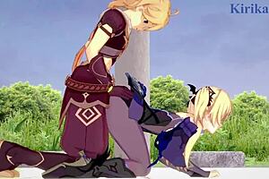 Amber And Fischl Amy And Aether Intense Sex - Genshin Impact Hentai