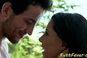 Euro Babe Rides Lover's Cock Hard Outdoors