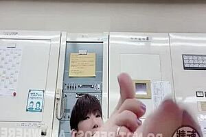 asian japanese girl works at office with feet fetish