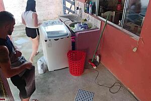 Maid Can't Resist Erect Cock While Boss Is Away