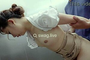 Shorthaired Beauty Fucks Outdoors in Voyeur Public Flashing