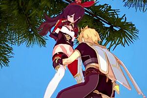 Amber And Fischl Amy And Aether Intense Sex - Genshin Impact Hentai