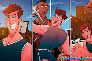 gay cartoon characters with massive cocks in basketball game