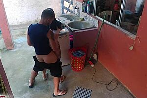 Maid Can't Resist Erect Cock While Boss Is Away