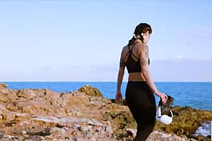 So this Italian boxer got tied up and spanked hard before rimming her dom by the Balearic Sea