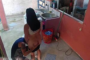 Maid Can't Resist Erect Cock While Boss Is Away