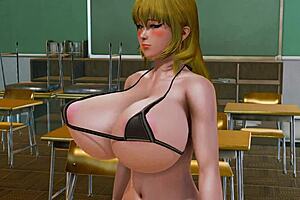 lucoa, the dragon maid, bounces her huge tits in honey select, looking so playful