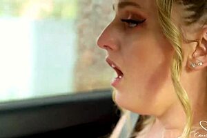 On the Road - Charlie Pushes Blonde Teasing to the Edge of Cumming While Driving.
