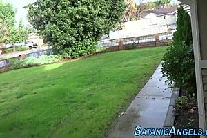 Intriguing fingered teen squirts during intense session