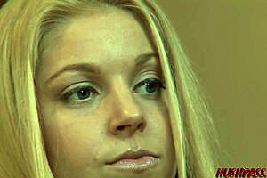 Blonde babe Holly gets drilled and eats something tasty