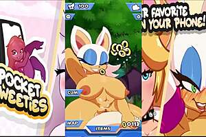 Rouge from pocket sweeties in hentai game action