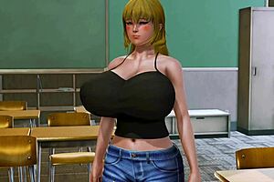 lucoa, the dragon maid, bounces her huge tits in honey select, looking so playful