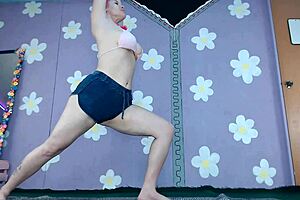 Bikini Yoga Workout Beginner Cute Milf Flashes Nip Slip Pierced Nipples