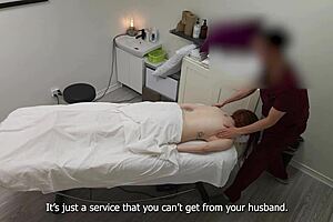 Hot redhead trophy wife came back for a massage she says but we all know its not true