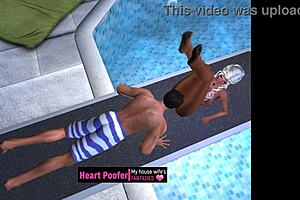 Watch this cartoon character having sex at the public pool jumping board