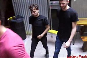 At the new gay bar, he met strangers for anal and blowjob