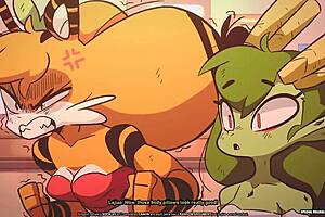 Dou gets slammed hard in wild cartoon furry action