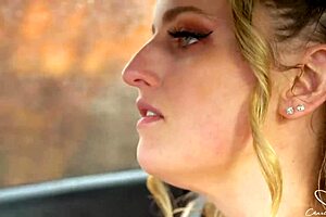 On the Road - Charlie Pushes Blonde Teasing to the Edge of Cumming While Driving.
