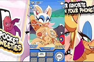 Rouge from pocket sweeties in hentai game action