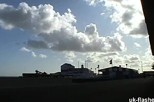 British Chubby MILF Masturbates Wet Pussy in Public Bar