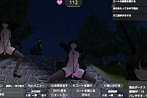 Secretly exposing under naked coat in public outdoor anime hentai