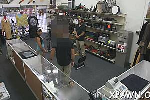 bimbo gets rough in the shop